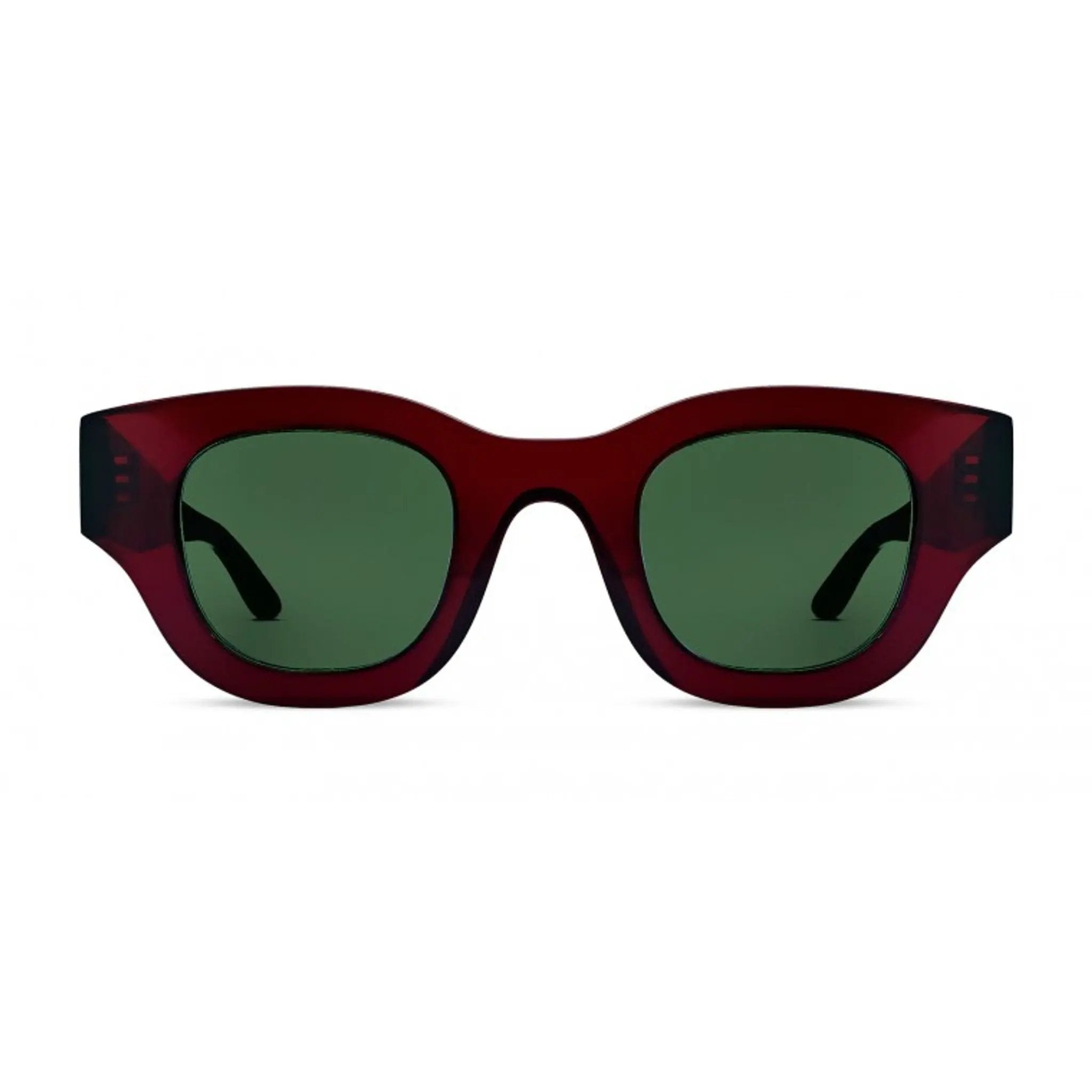 chunky burgundy sunglasses