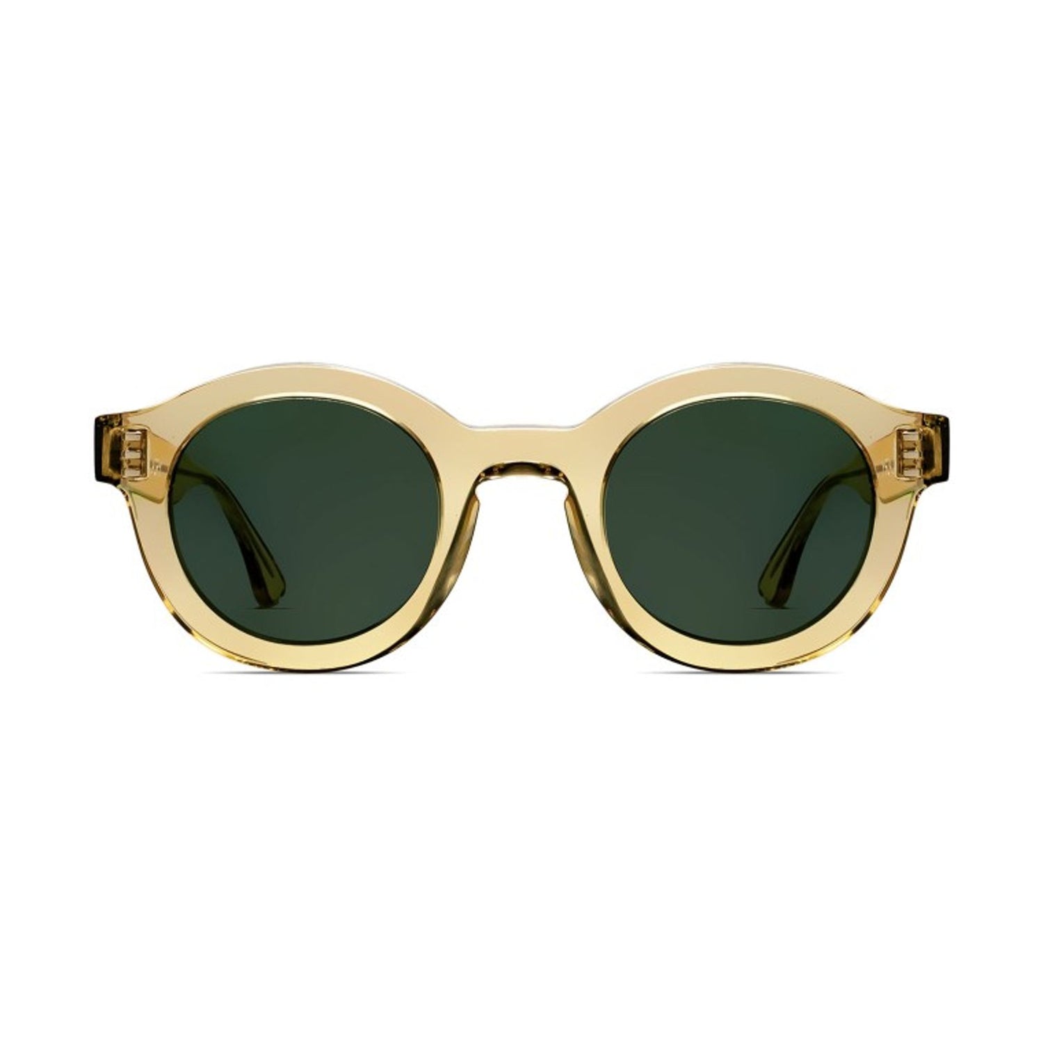 round sunglasses champagne color