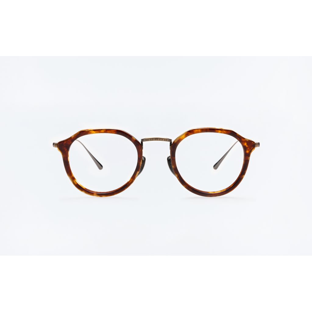KameManNen 1113 Havana Gold titanium eyeglasses Asian fit