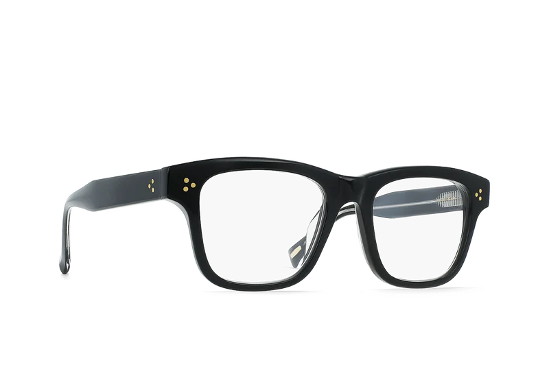 RAEN Leuka optical frame Crystal Black diagonal view