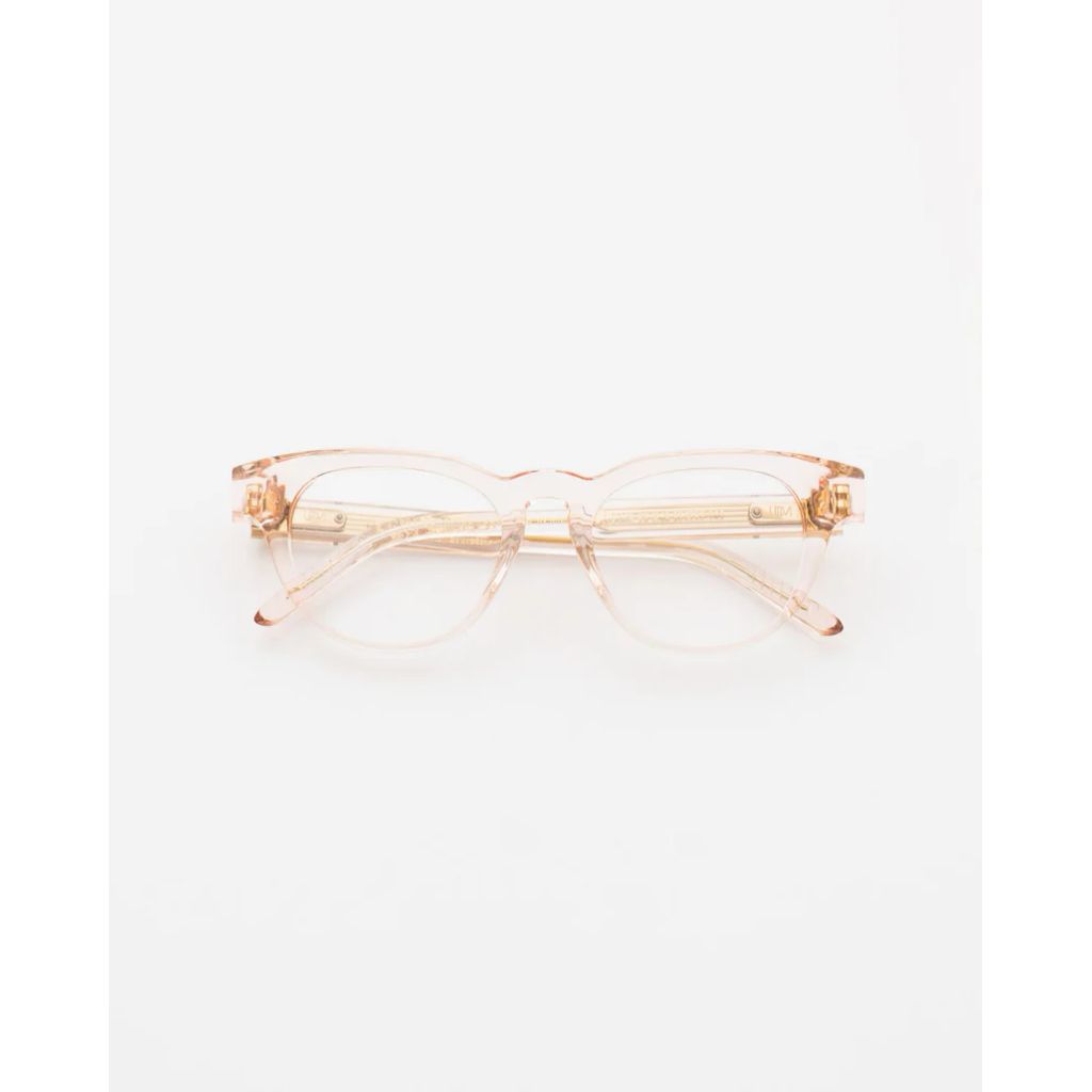 translucent pink glasses