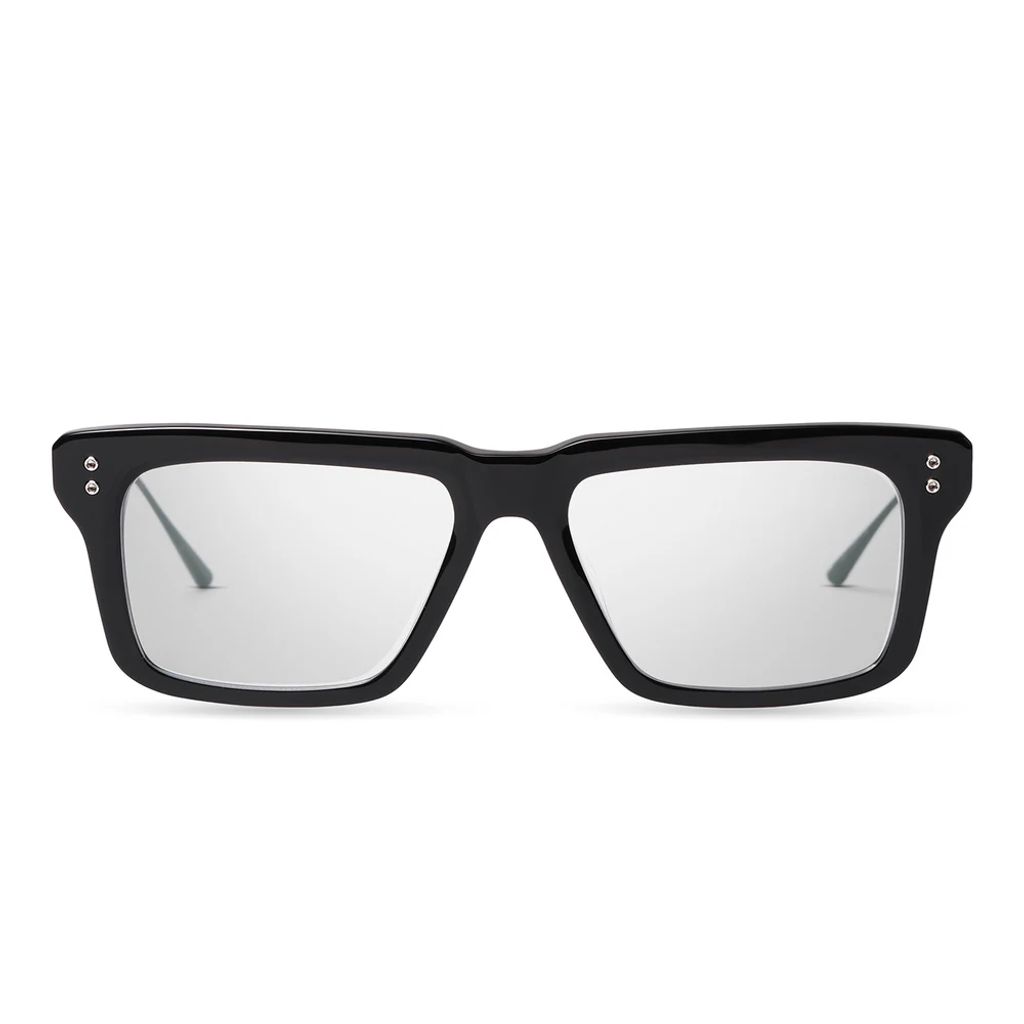 oversized black unisex glasses with silver details