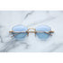 rimless sunglasses with gold details