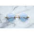 rimless sunglasses with gold details