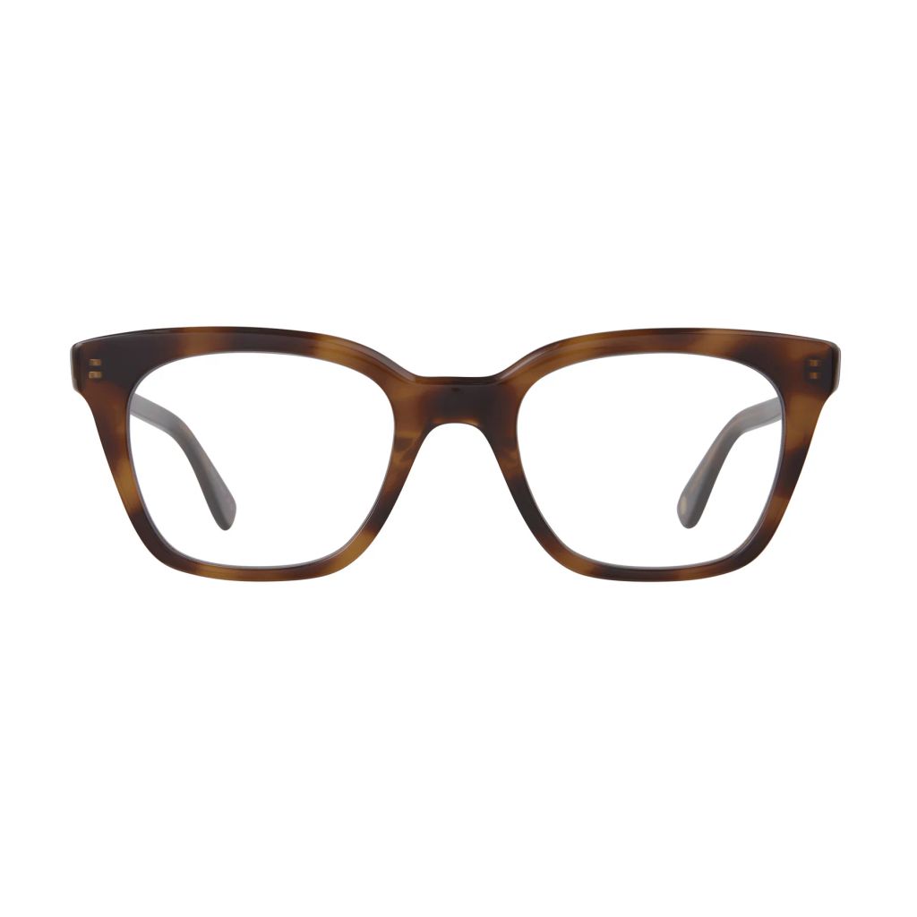 Tortoiseshell cat-eye glasses on a white background