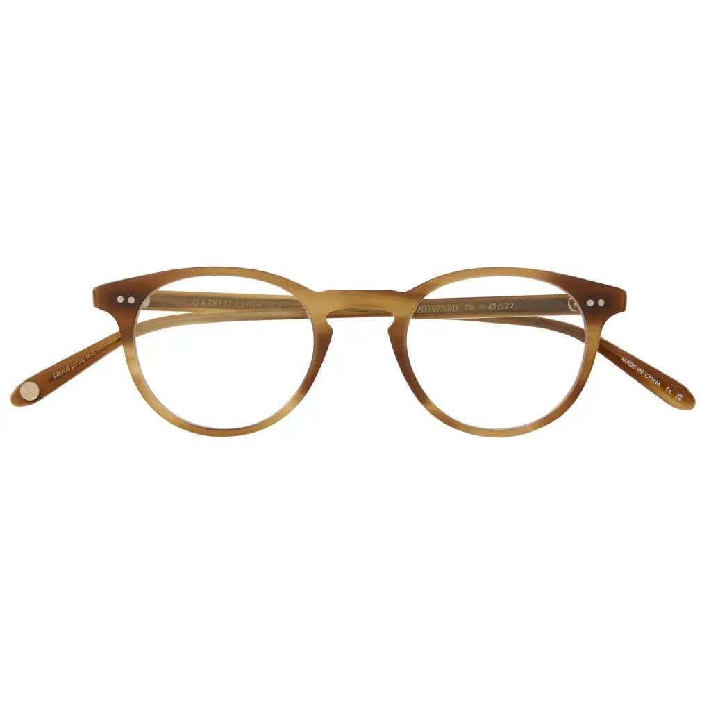 Brown eyeglasses on a white background