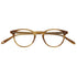 Brown eyeglasses on a white background