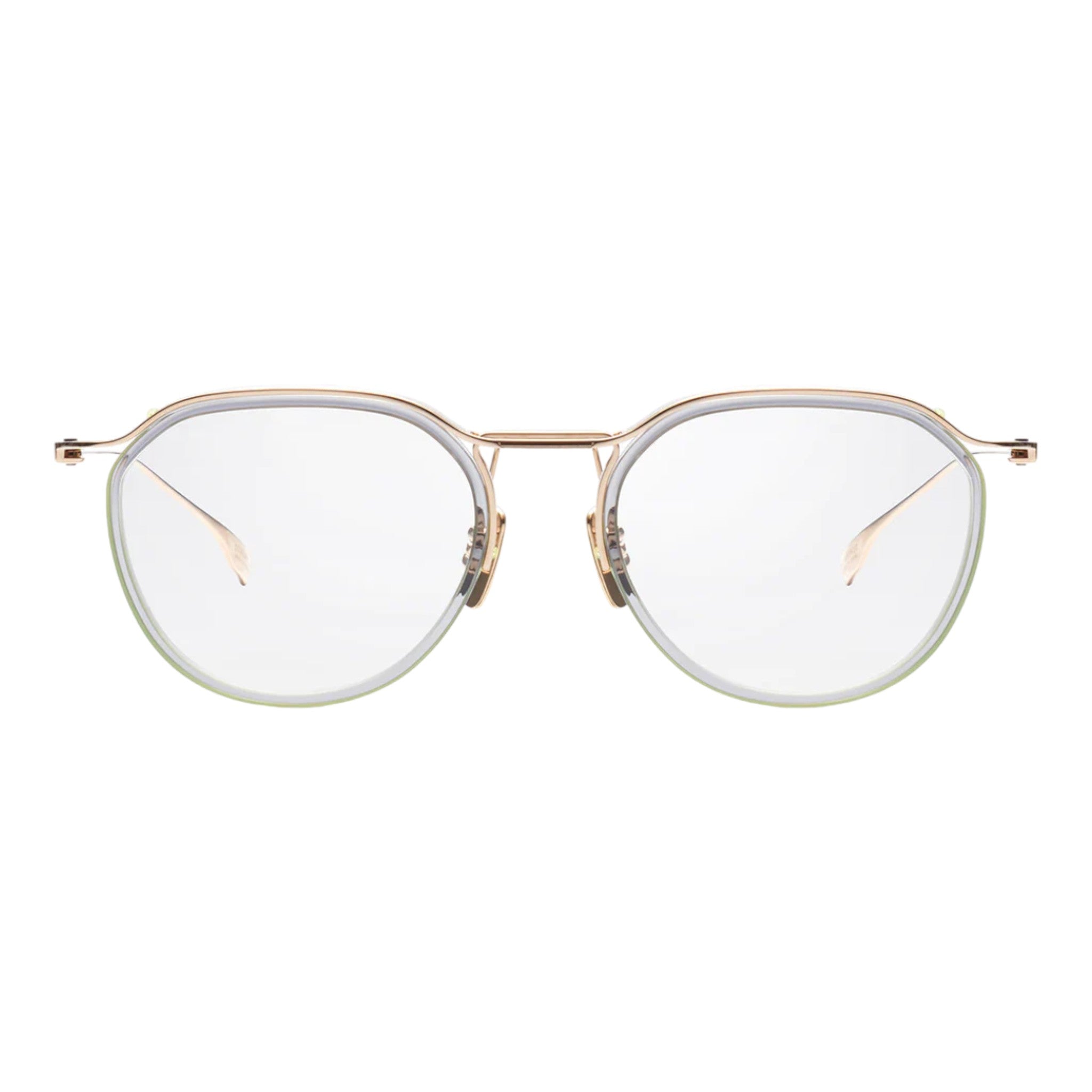 GOLD DITA Schema-Two eyeglasses with titanium frame and modern aviator-inspired shape, featuring a double bridge design – luxury eyewear available at Yosemite Eyewear