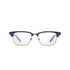 Navy and gold DITA Statesman-Three semi-rimless eyeglasses with browline frame design, luxury titanium construction, and signature double rivet details – available at Yosemite Eyewear