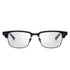 Black DITA Statesman-Three semi-rimless eyeglasses with browline frame design, luxury titanium construction, and signature double rivet details – available at Yosemite Eyewear