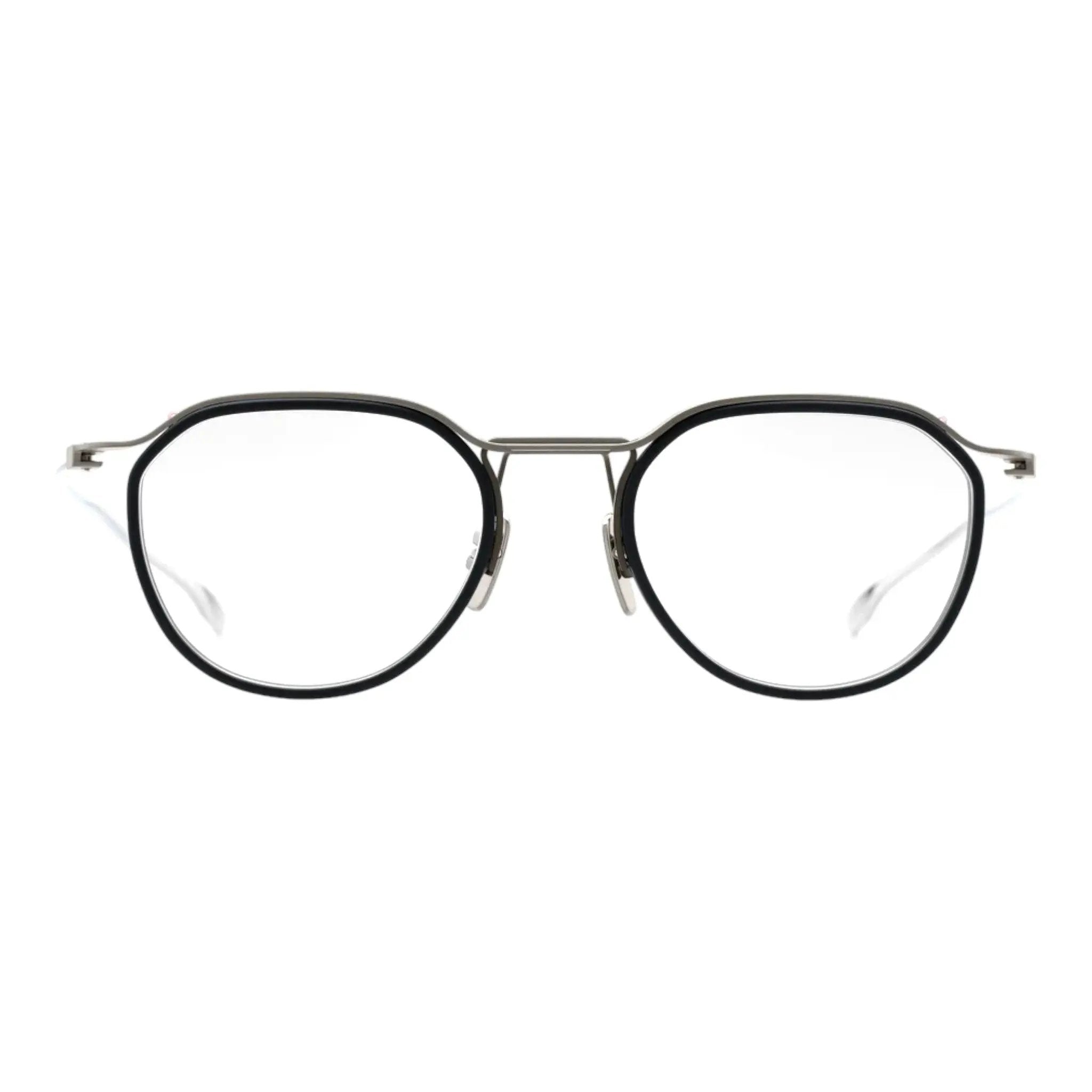 Black  DITA Schema-Two eyeglasses with titanium frame and modern aviator-inspired shape, featuring a double bridge design – luxury eyewear available at Yosemite Eyewear