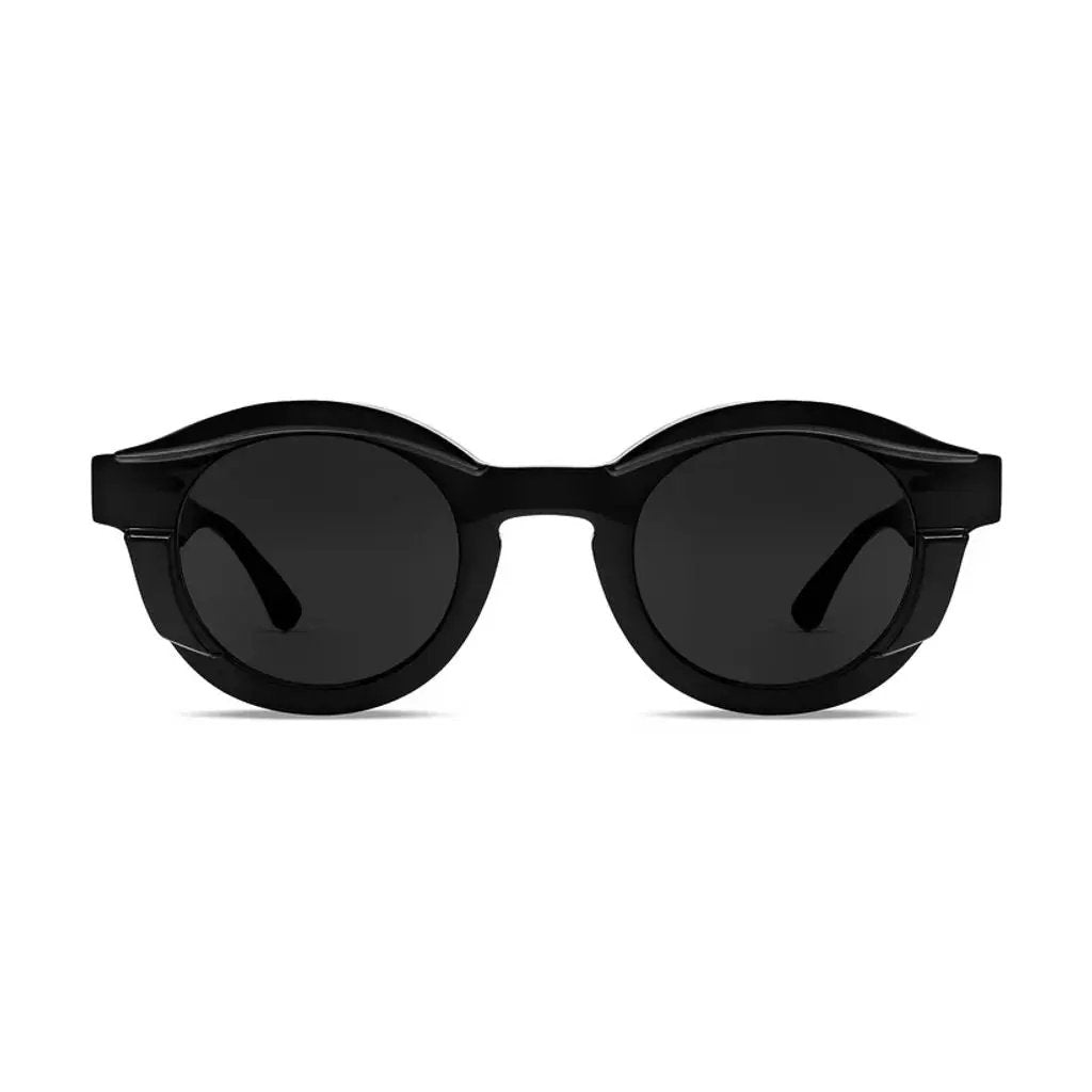 Black sunglasses on a white background