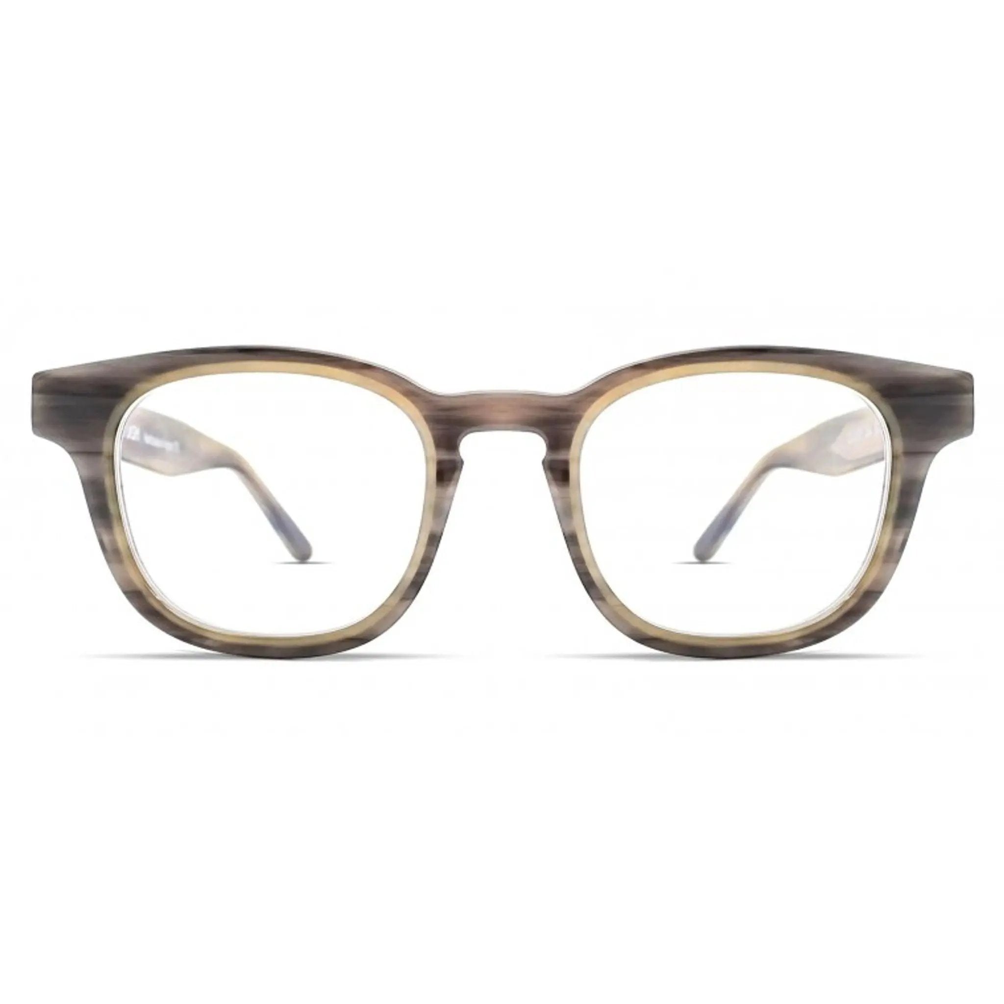 oversized square shaped eyeglasses, brown color glasses