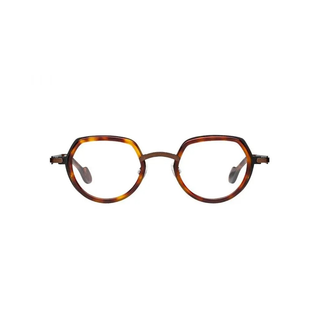 Tortoiseshell eyeglasses on a white background