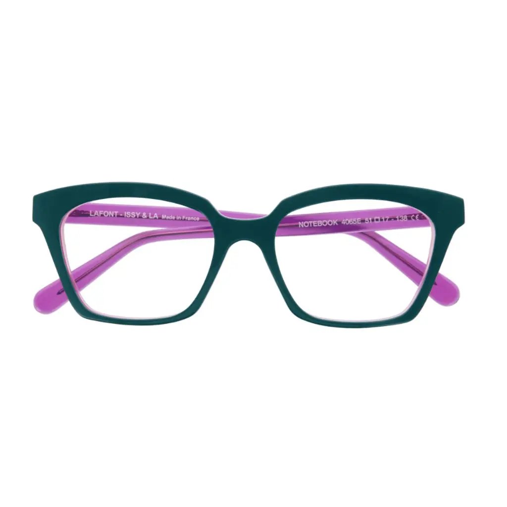 green and pink optical frame notebook by lafont paris-yosemiteeyewear