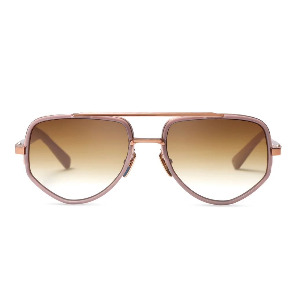 DITA MACH-X luxury aviator sunglasses – brown gradient lenses with sculpted rose gold frame at yosemite eyewear