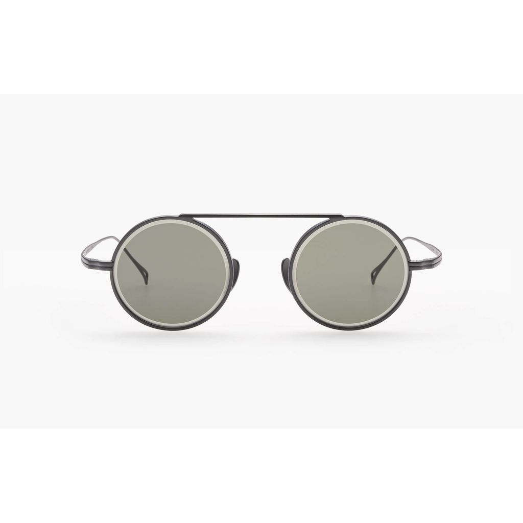 KameManNen Model 9500 matte black titanium eyeglasses Asian fit