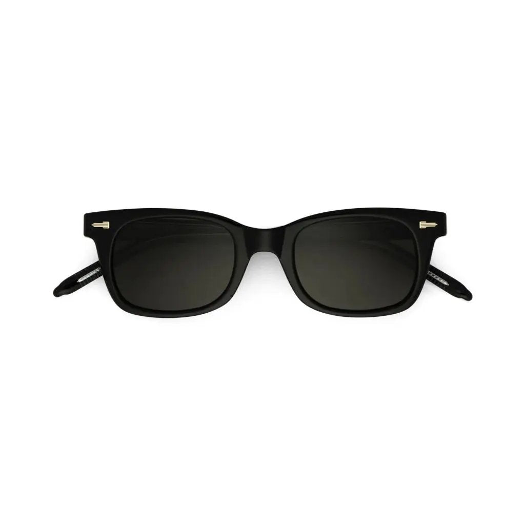 Black sunglasses on a white background