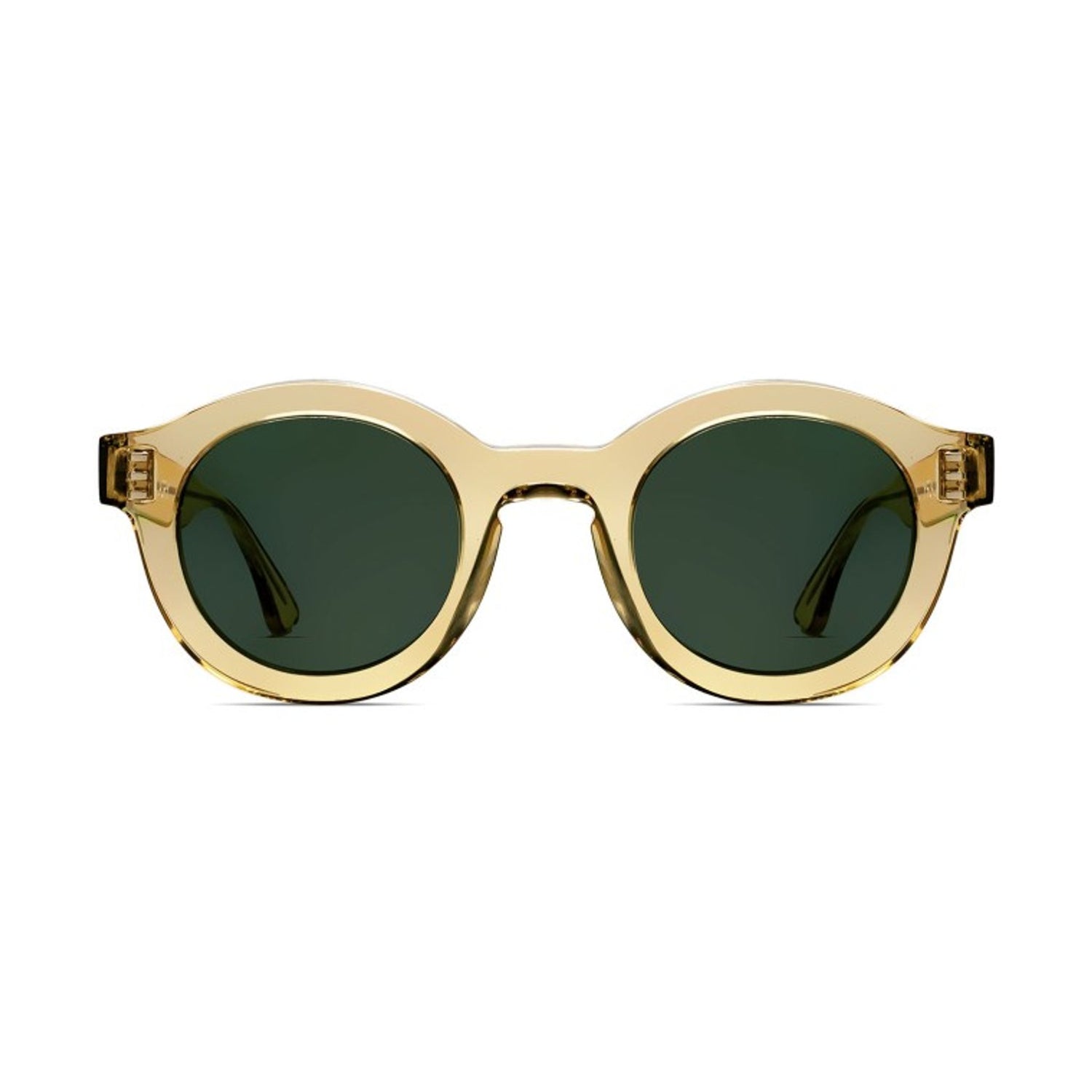 round sunglasses champagne color
