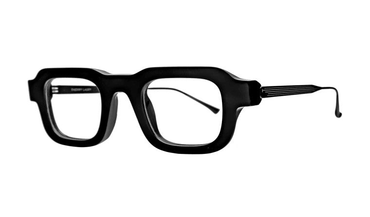 classic square shaped black glasses men