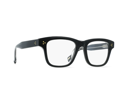 RAEN Leuka optical frame Crystal Black diagonal view