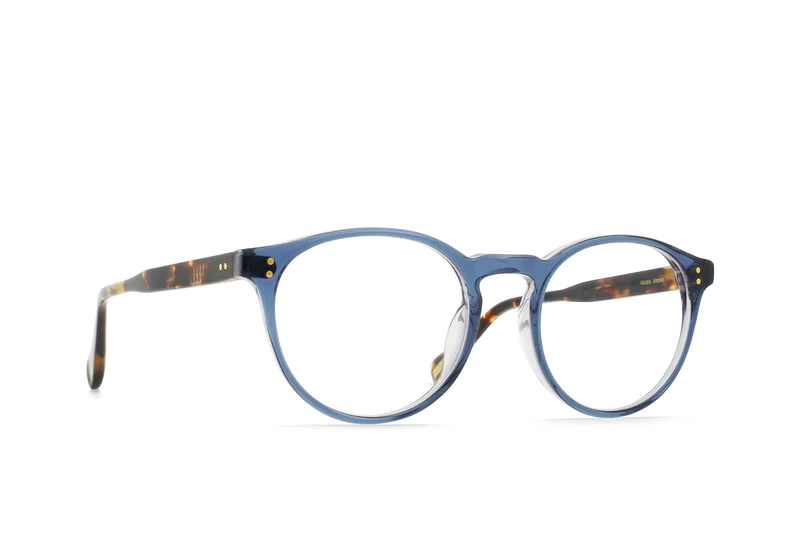 RAEN Beal optical frame Azure Smoke diagonal view
