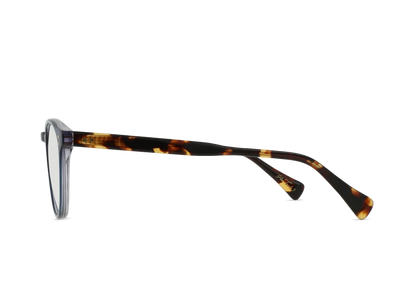 RAEN Beal optical frame Azure Smoke side view