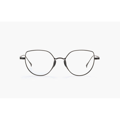 KameManNen 3002AG geometric antique gold titanium eyeglasses Asian fit