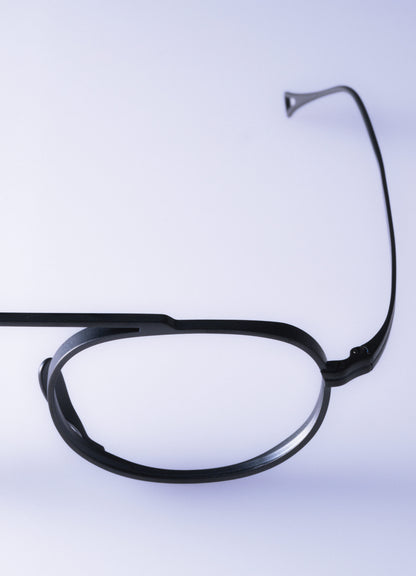 Black eyeglasses on a white background