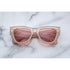 light pink sunglasses soft cat eye shaped