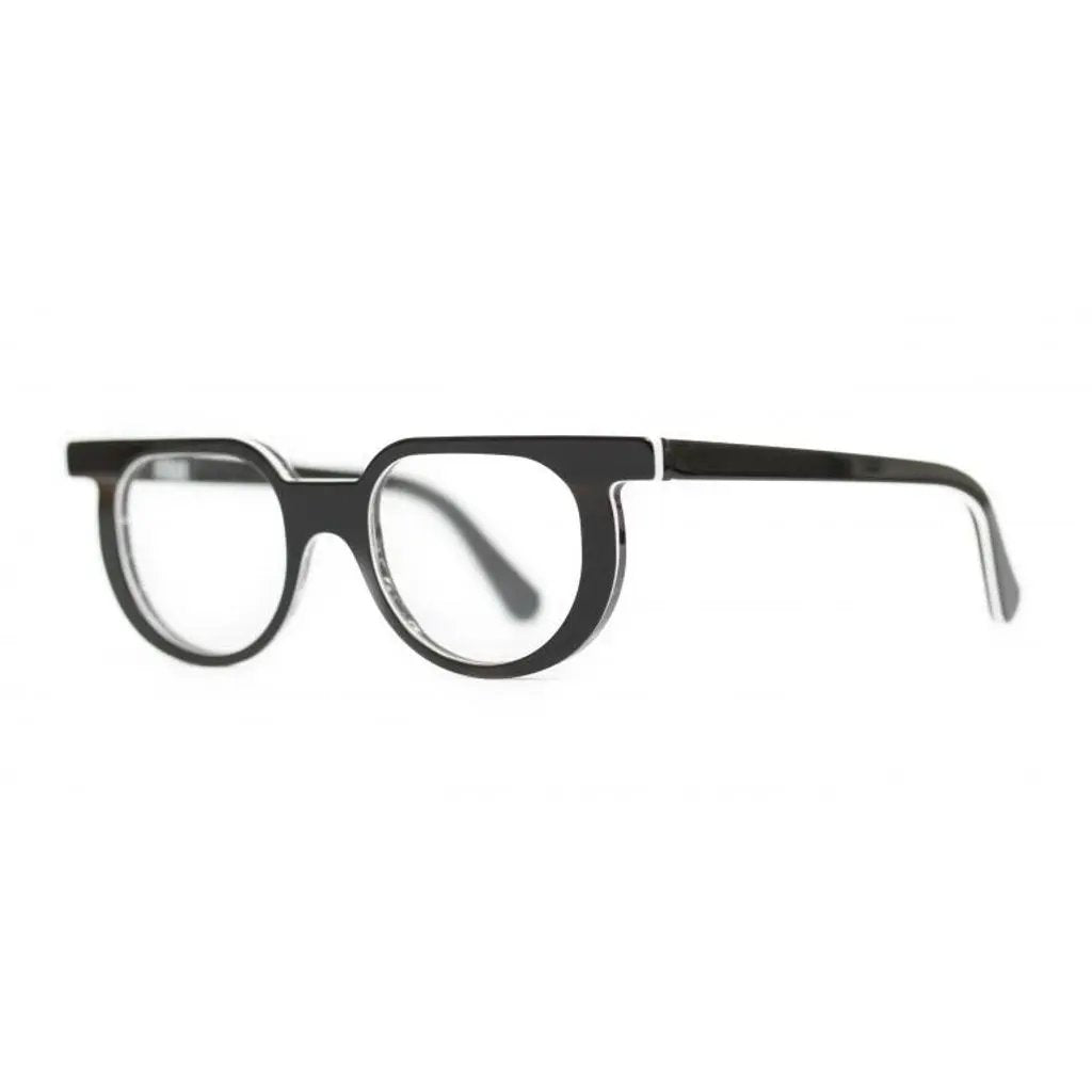 Black eyeglasses with white details 