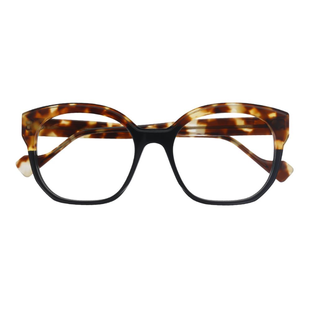 LAFONT RUBIS BLACK AND TORTOISE OVERSIZE FRAME