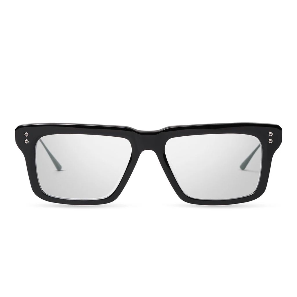 oversized black unisex glasses with silver details 