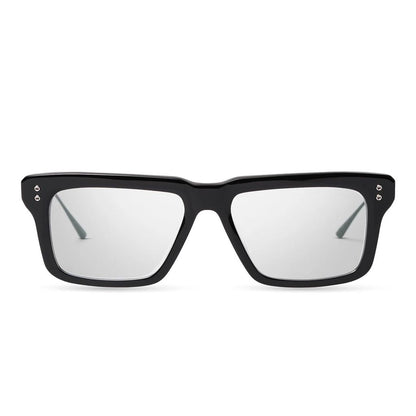 oversized black unisex glasses with silver details 