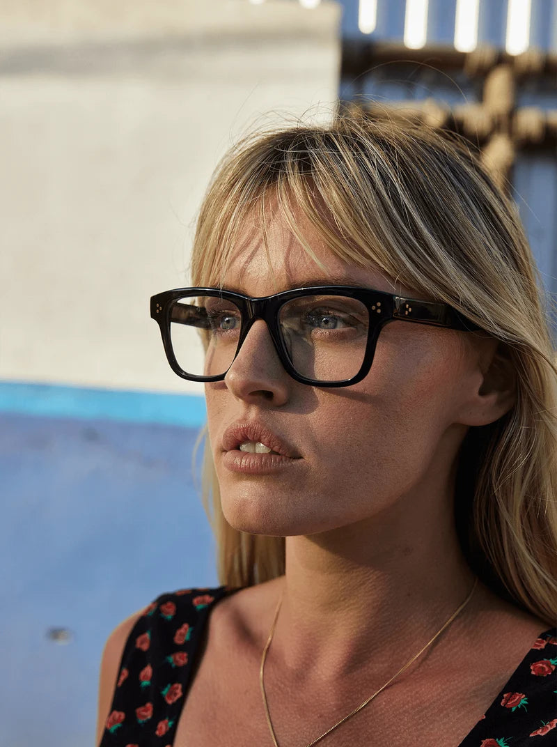 RAEN Leuka optical frame Crystal Black side profile view