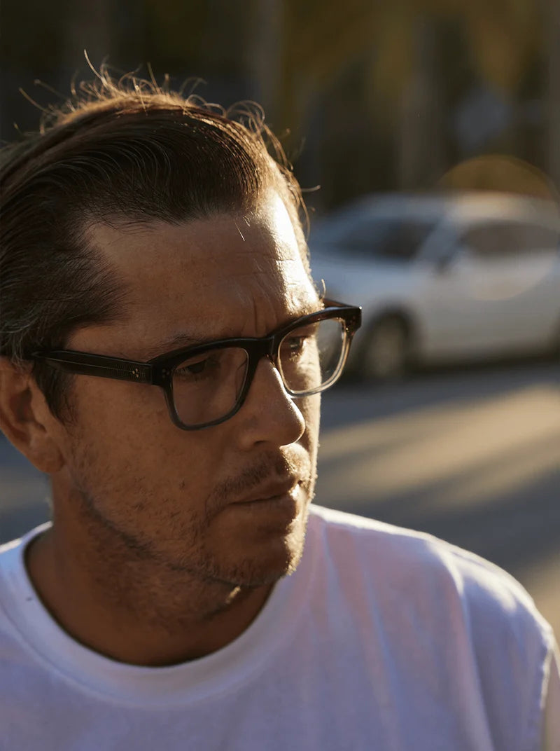RAEN Leuka optical frame Crystal Black side profile view