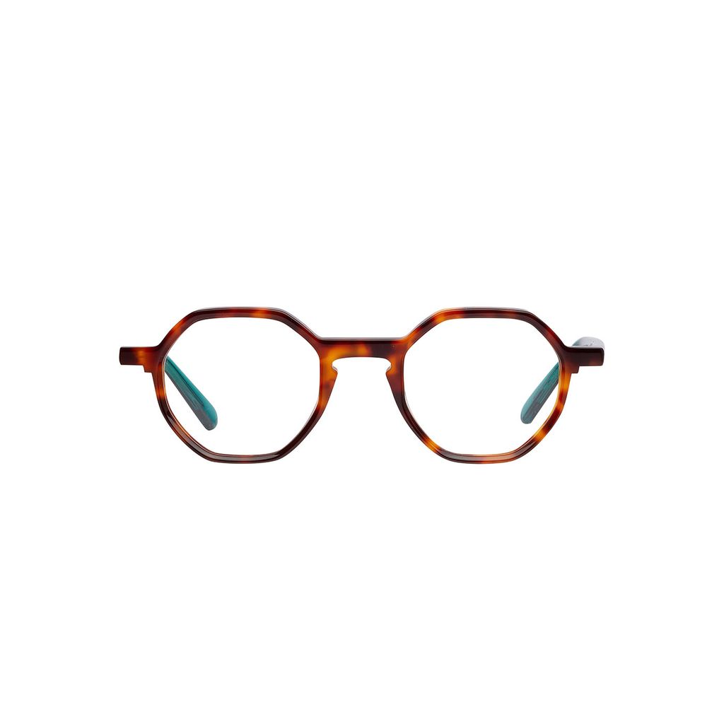 Matttew Myor tortoiseshell eyeglasses with blue temples