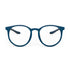 Blue eyeglasses on a white background