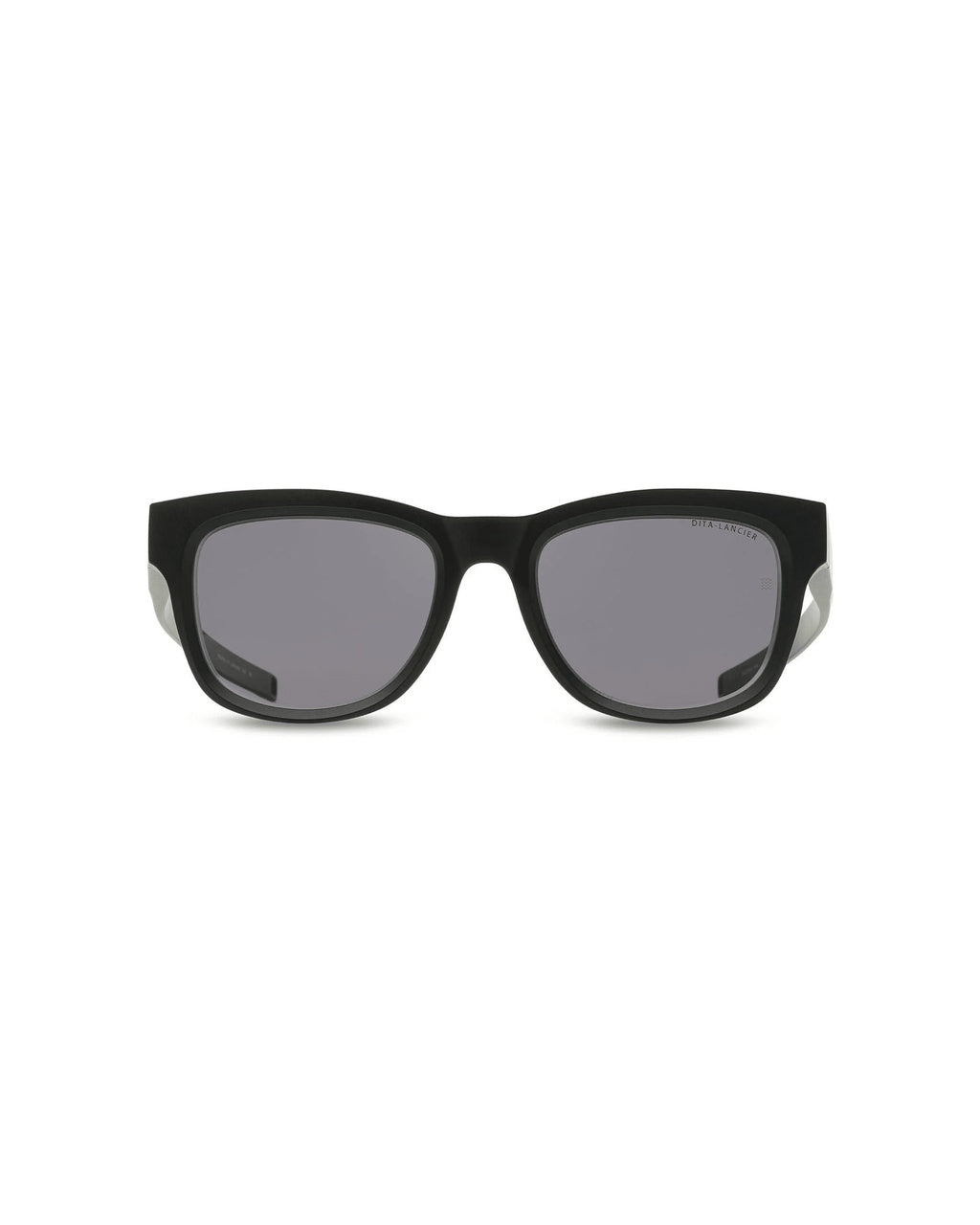 DITA Lancier LSA-711 sunglasses in matte black with a rounded retro frame, front view