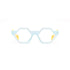 henau light blue glasses with yellow temples