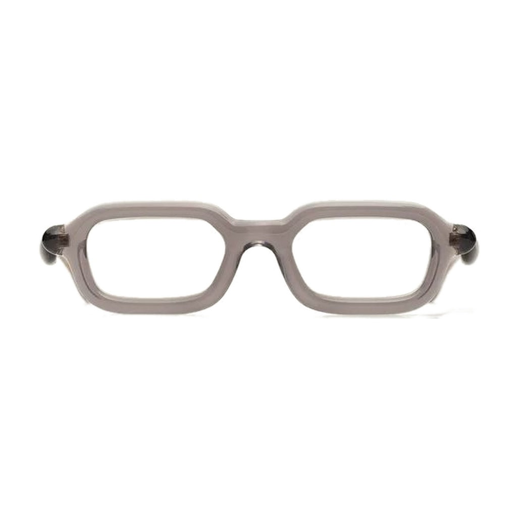 Paloceras Liquid Grey S2 eyeglasses in translucent grey with a rectangular frame, front view