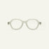 Paloceras Minty Mingle C2 eyeglasses in translucent milky mint with a geometric frame, front view