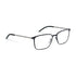 Ørgreen Holy Smokes slim rectangular titanium eyeglasses in Mat Licorice with Mat Gun temples, color 1566, three-quarter view