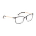Ørgreen Secret Sonnet slim rectangular titanium eyeglasses in Mat Metallic Brown with Mat Rose Gold temples, three-quarter view