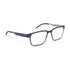 Ørgreen Top Terence rectangular titanium eyeglasses in Mat Dark Grey with Mat Oyster Grey inside edge and temples, three-quarter view
