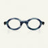 Paloceras Vapor Dust R2 round eyeglasses in vibrant marbled blue acetate, front view