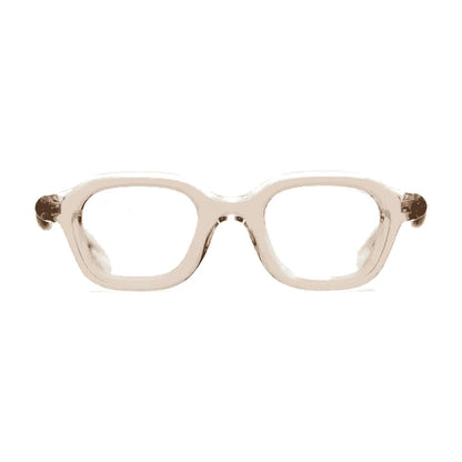 Paloceras Honey Mist A2 eyeglasses in translucent honey acetate with a large square frame, front view