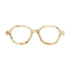 Paloceras Marble Oracle C2 eyeglasses in milky white marble with a rounded hexagonal frame, front view