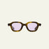 Paloceras Caramel Ash A2 sunglasses in caramel Havana with a large square frame and photochromic purple lenses, front view