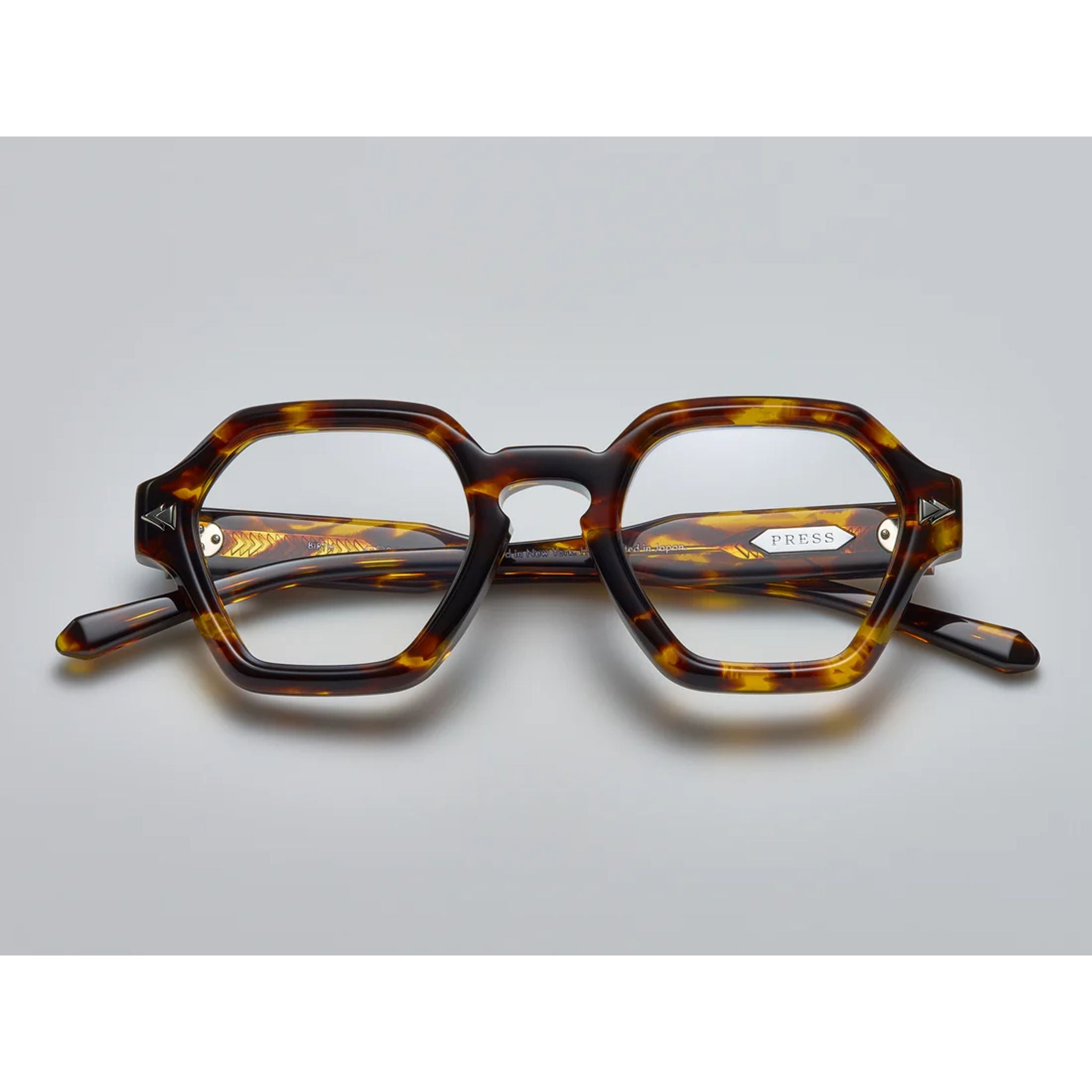 tortoise eyeglass frame for men and women, chunky but classic hexagonal shape eyeglasses.